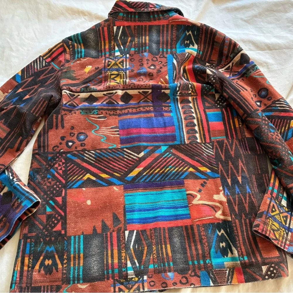 Chico's Multicolor Geometric Shirt Jacket - Picture 5 of 5